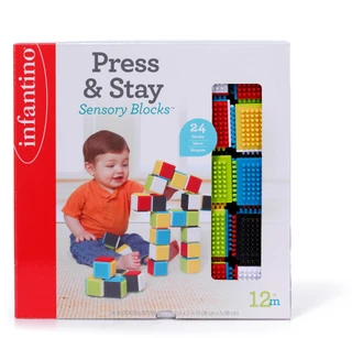 Thumbnail 1: Infantino 26 Pc Press & Stay Sensory Blocks  