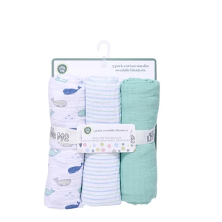 Thumbnail 1: Little Me 3 Pk 36x40 Baby Muslin Swaddle Blankets  