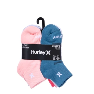 Thumbnail 1: Hurley 8 Pk Women's Quarter Crew Sweat Wicking Socks 