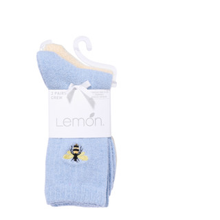 Thumbnail 2: LEMON 2 Pk Women's Super Soft Crew Socks  