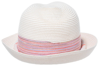 Thumbnail 2: Caribbean Joe Adjustable Woven Fedora Hat w/ Braided Rope Trim  
