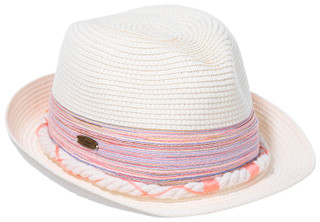 Thumbnail 1: Caribbean Joe Adjustable Woven Fedora Hat w/ Braided Rope Trim  