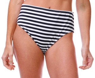 Thumbnail 1: N BY NEXT Women's Striped High Waisted Swim Brief Bottoms 