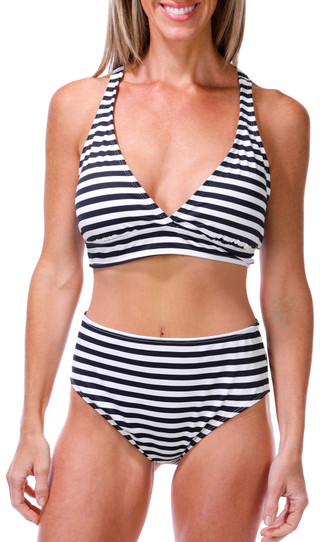 Thumbnail 2: N BY NEXT Women's Striped High Waisted Swim Brief Bottoms 