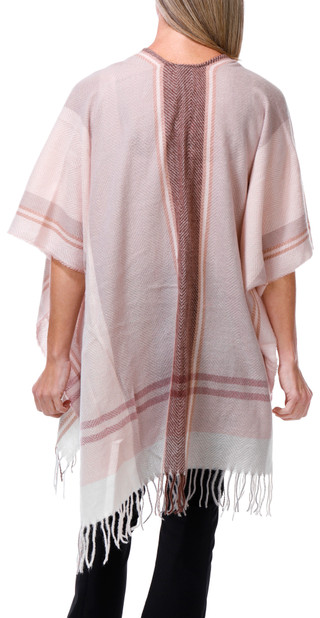 Thumbnail 2: Vince Camuto Women's Open-Front Ruana Wrap with Fringe Trim 