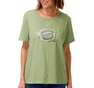 Thumbnail 1: Coral Bay Petite Game Day Embellished & Embroidered Crew Tee 