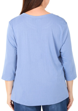 Thumbnail 2: Lands End Plus 3Q Sleeve Crochet Trim Top 