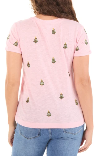 Thumbnail 2: Philosophy Republic Clothing Women's Christmas Tree Embroidered Tee 