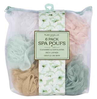 Thumbnail 1: Ruby & Millie 6 Pk Exfoliating Spa Poufs  