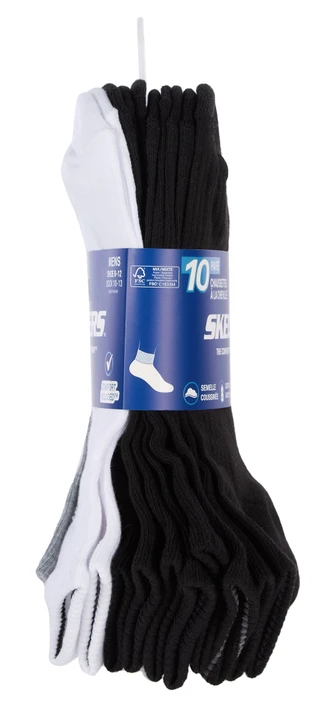 Thumbnail 2: Skechers Men's 10 Pk Cushioned Quarter Crew Socks 