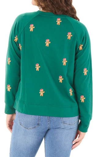 Thumbnail 2: Philosophy Republic Clothing Women's Embroidered Long Sleeve Christmas Top 