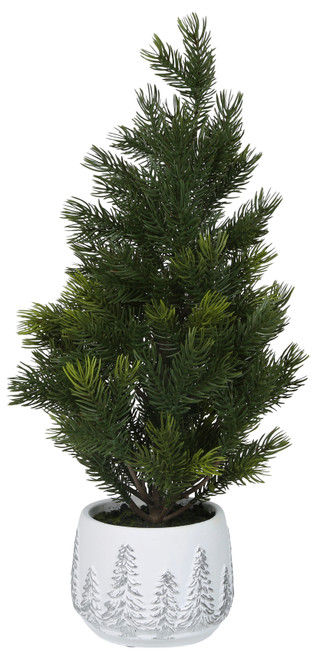 Thumbnail 1: . 21 in Faux Christmas Pine Tree in Decorative Pot 