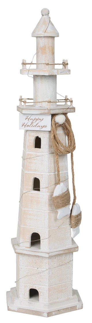 Thumbnail 2: Magical Season 22 in LED Wooden Christmas Happy Holidays Lighthouse Decor 