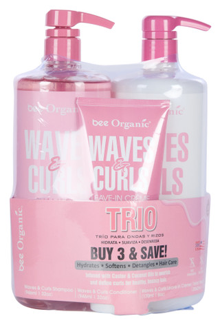 Thumbnail 2: Bee Organic 3 Pc Waves & Curls Hair Treatment Set 