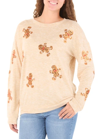 Thumbnail 1: Magical Season Women's Long Sleeve Christmas Sequin Top 