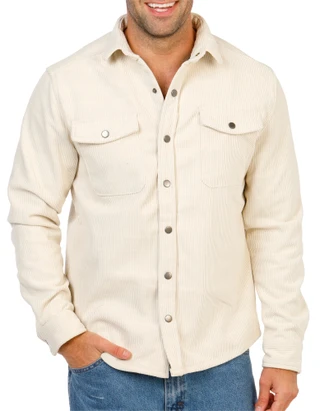 Thumbnail 1: Distortion Men's Corduroy Front Snap Shacket  
