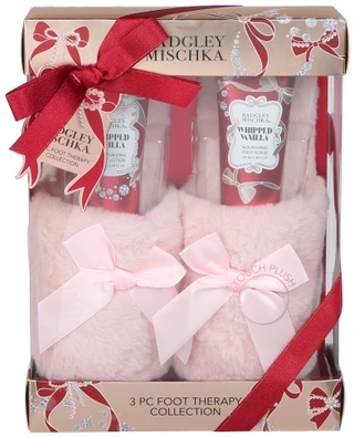 Thumbnail 1: BADGLEY MISCHKA Women's 3 Pc Foot Therapy Collection with Slippers & Creams 