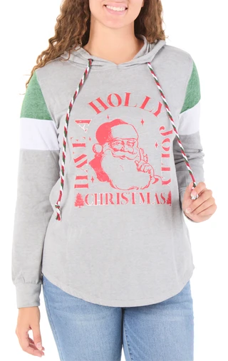 Thumbnail 1: Magical Season Women's Long Sleeve Christmas Graphic Hoodie 