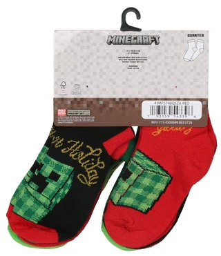 Thumbnail 2: Minecraft Boys 8 Pk Christmas Minecraft Quarter Socks 