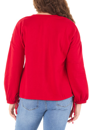 Thumbnail 2: Magical Season Juniors Merry Christmas Drawstring Hem Pullover Sweater 