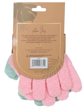 Thumbnail 2: AVA JOY 3 Pr Exfoliating Bath & Shower Gloves 