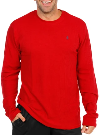 Thumbnail 1: IZOD Men's Long Sleeve Waffle Crew Neck Lounge Tee 
