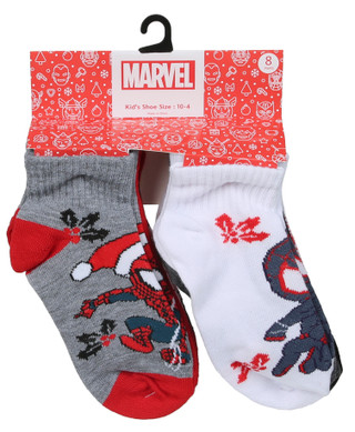 Thumbnail 1: Marvel Boys 8 Pk Christmas Spiderman Quarter Socks 