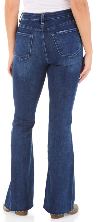 Thumbnail 2: VERVET Juniors High Rise Raw Hem Bootcut Flare Jeans 