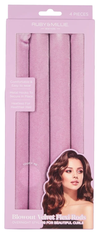 Thumbnail 1: Ruby & Millie 4 Pk Blowout Velvet Flexi Rods 