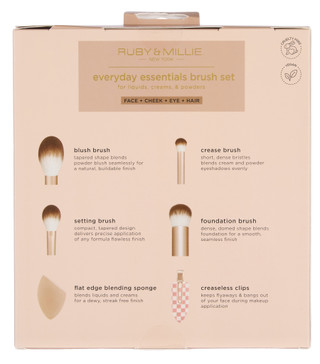 Thumbnail 2: Ruby & Millie 7 Pc Everyday Essentials Brush Set 