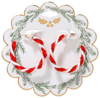 Thumbnail 1: Magical Season Holiday Swirl Half Hoop Earrings  