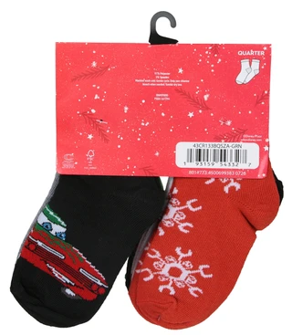 Thumbnail 2: Disney Boys 8 Pk Cars Christmas Quarter Socks 