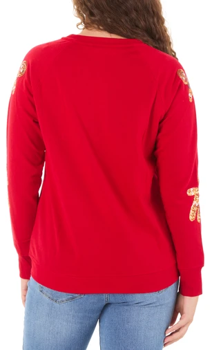 Thumbnail 2: Philosophy Republic Clothing Women's Long Sleeve Christmas Sequin Fleece Top 