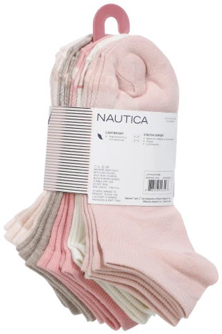 Thumbnail 2: Nautica Women's 10 Pk Flat Knit Low Cut Socks 