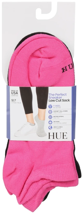 Thumbnail 1: Hue Women's 3 Pk Perfect Sneaker Low Cut Socks 