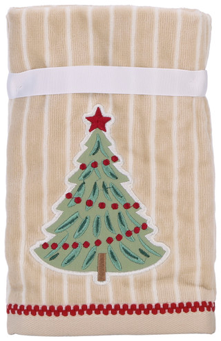 Thumbnail 2: Caro Home 2 Pk Christmas Tree Embroidered Tip Towels  
