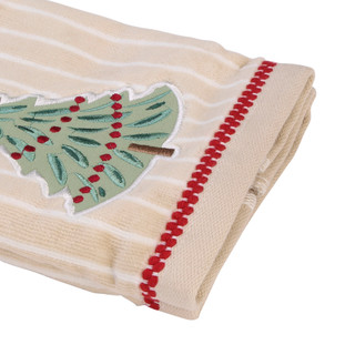 Thumbnail 3: Caro Home 2 Pk Christmas Tree Embroidered Tip Towels  