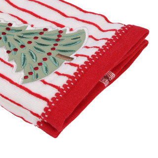 Thumbnail 2: Caro Home 2 Pk O Christmas Tree Embroidered Tip Towels  