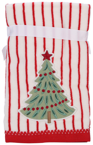 Thumbnail 3: Caro Home 2 Pk O Christmas Tree Embroidered Tip Towels  