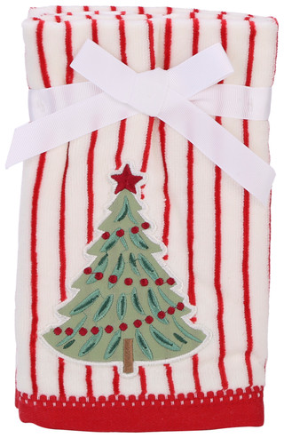 Thumbnail 1: Caro Home 2 Pk O Christmas Tree Embroidered Tip Towels  