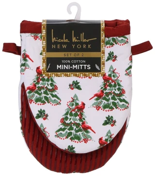 Thumbnail 1: Nicole Miller 2 Pk Christmas Mini Oven Mitts  