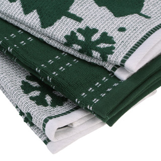 Thumbnail 2: Caro Home 3 Pk Festive Trees Kitchen Towels  
