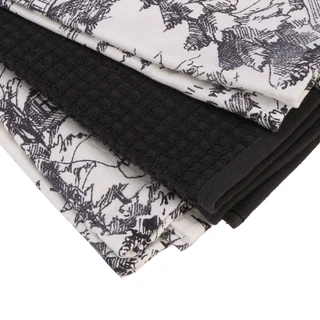Thumbnail 2: Nicole Miller 3 Pk Cabin Woods Kitchen Towels  