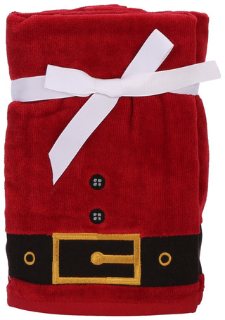 Thumbnail 1: Caro Home 2 Pk Santa's Belt Hand Towels 