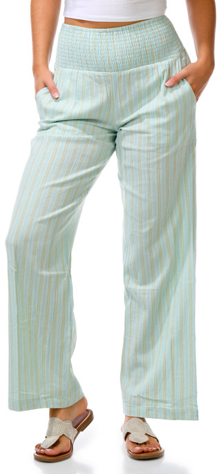 Thumbnail 1: BILLABONG Juniors Smocked Stripe Wide Leg Pants 