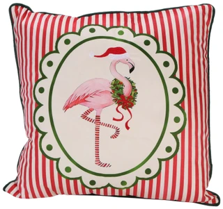Thumbnail 1: Mina Victory 20x20 Flamingo Wreath Decorative Pillow  