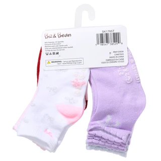 Thumbnail 2: Biz & Bean Toddler Girls 10 Pk Non-Slip Ankle Socks 