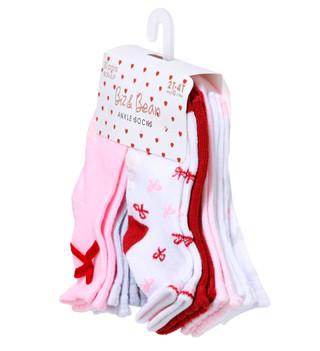 Thumbnail 3: Biz & Bean Toddler Girls 10 Pk Non-Slip Ankle Socks 