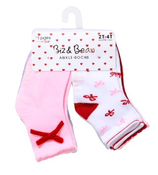 Thumbnail 1: Biz & Bean Toddler Girls 10 Pk Non-Slip Ankle Socks 