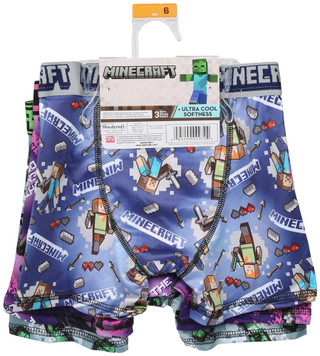 Thumbnail 2: Minecraft Boy's 3 Pk Print Athletic Boxer Briefs  